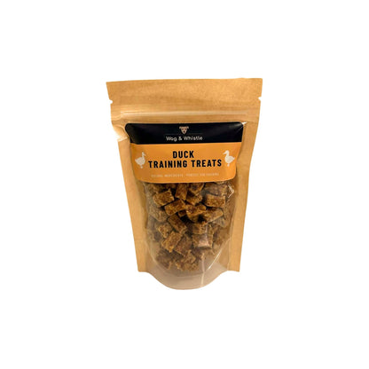 Pouch of Wag & Whistle duck training treats for dogs