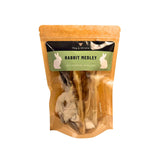 Rabbit medley pack of furry and hairless rabbit ears for dogs