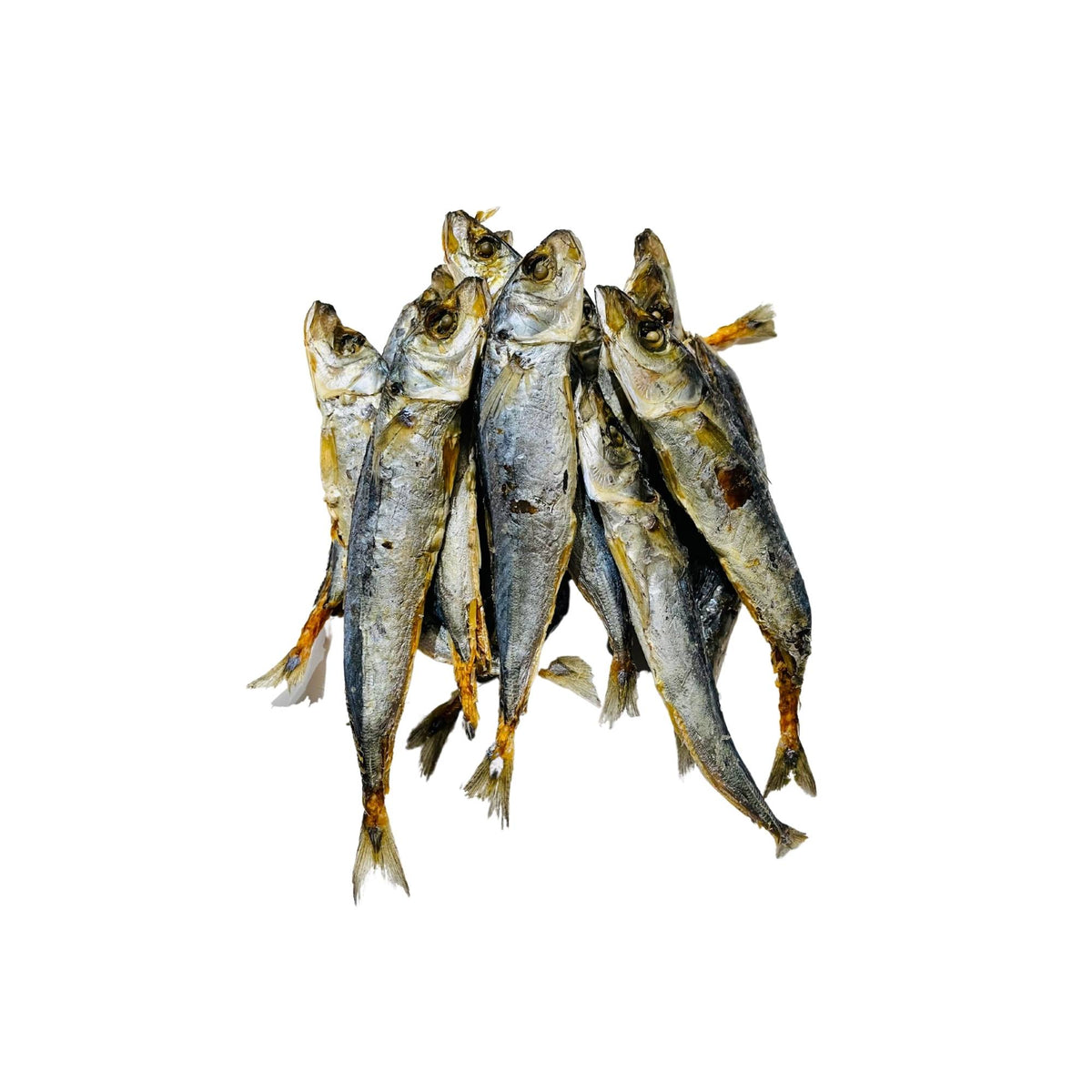 Close-up of air-dried jumbo sprat dog treats