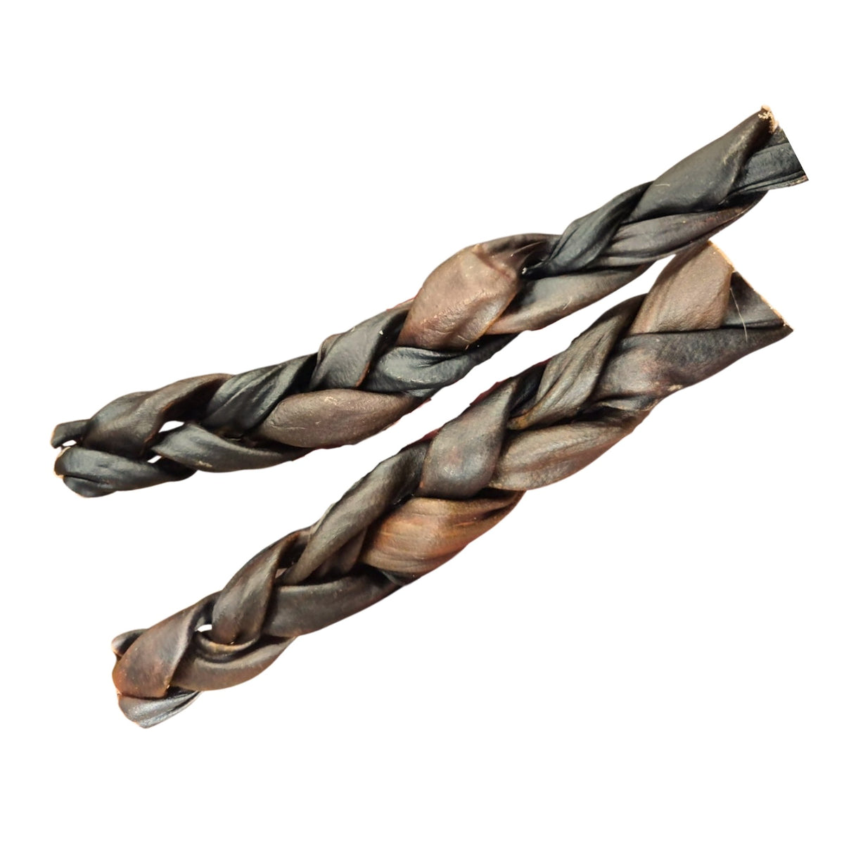 Braided buffalo collagen dog chew, a thick plaited natural chew