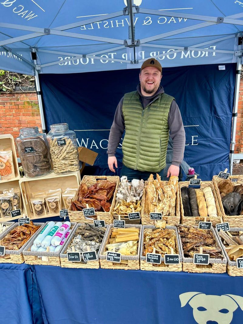 Jon on the Wag & Whistle market stall