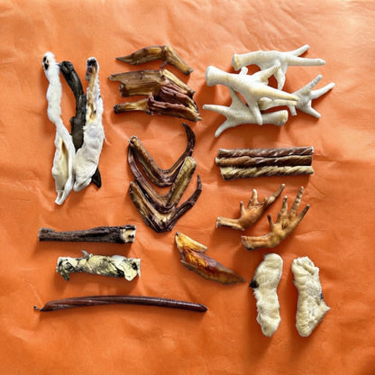 The twenty five treats in The Nibbler laid out and grouped by type, eleven different kinds